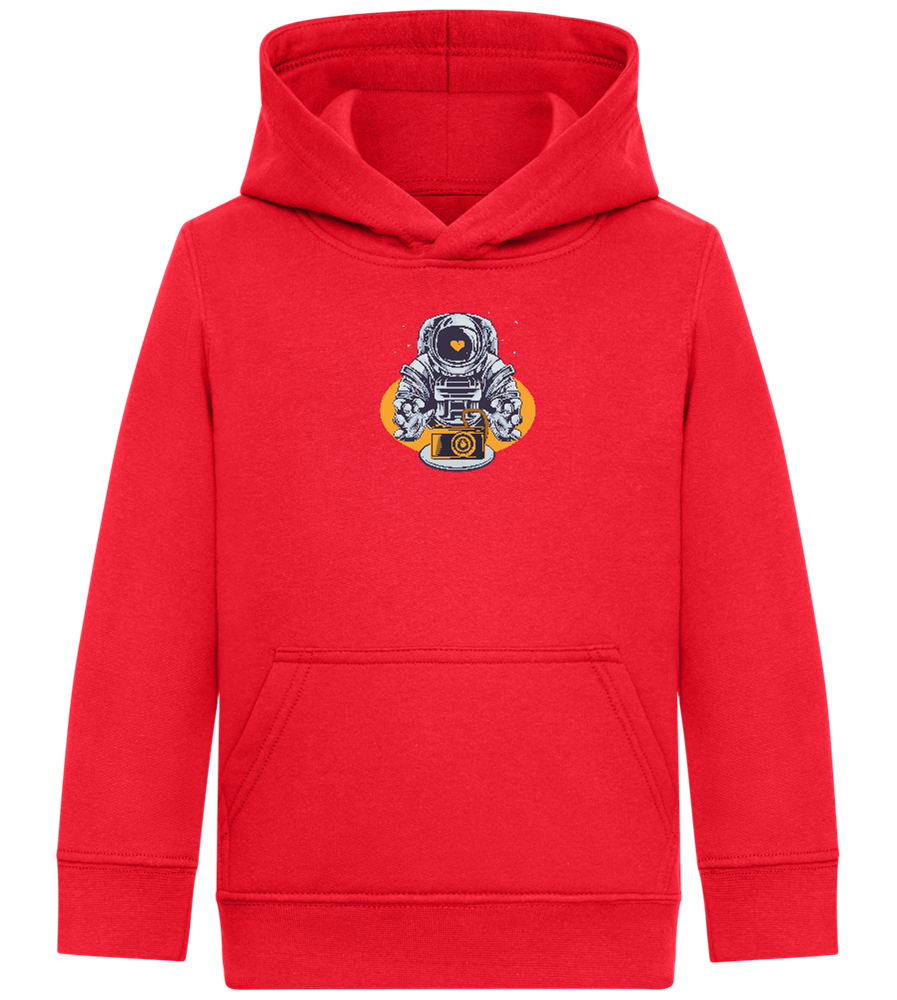 Spaceman Camera Design - Comfort Kids Hoodie_BRIGHT RED_front