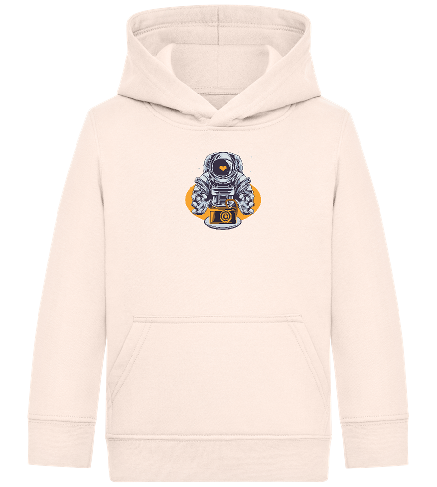 Spaceman Camera Design - Comfort Kids Hoodie_LIGHT PEACH ROSE_front