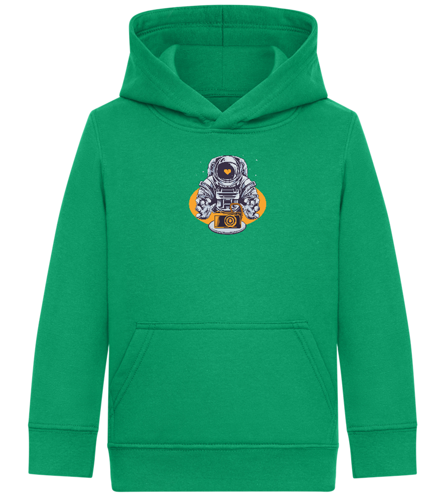 Spaceman Camera Design - Comfort Kids Hoodie_MEADOW GREEN_front