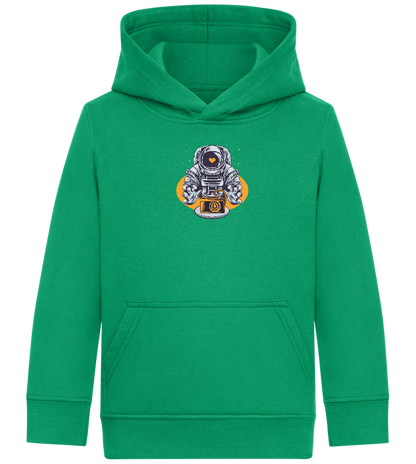 Spaceman Camera Design - Comfort Kids Hoodie_MEADOW GREEN_front