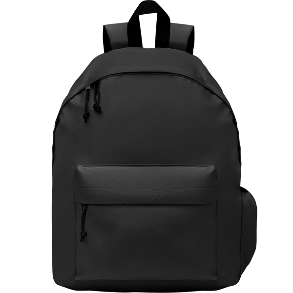 RPET Backpack with Bottle Pocket_BLACK_front