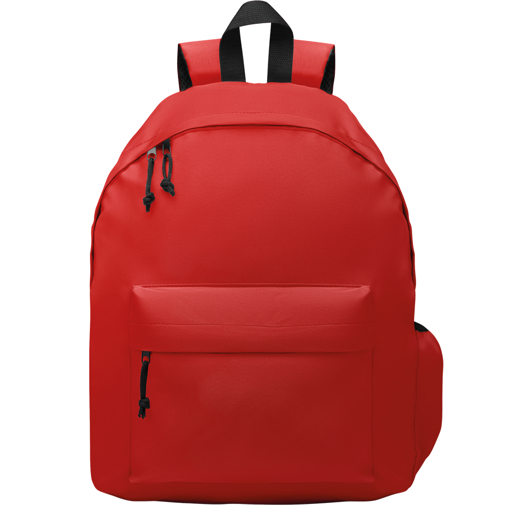 RPET Backpack with Bottle Pocket_RED_front