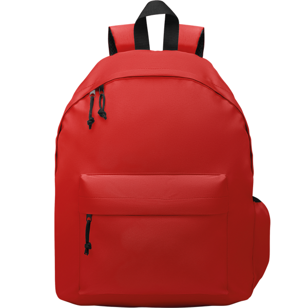 RPET Backpack with Bottle Pocket_RED_front