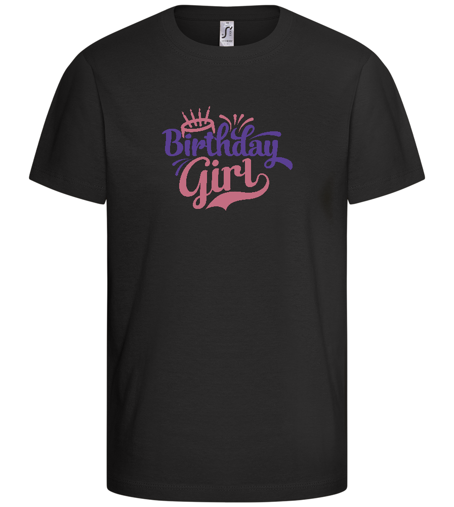 Birthday Girl Cake Design - Comfort kids fitted t-shirt_DEEP BLACK_front