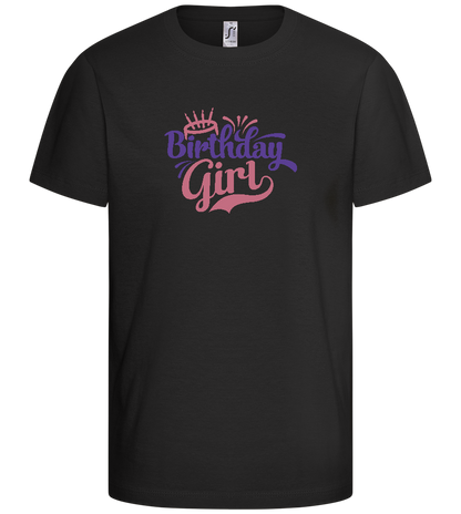 Birthday Girl Cake Design - Comfort kids fitted t-shirt_DEEP BLACK_front