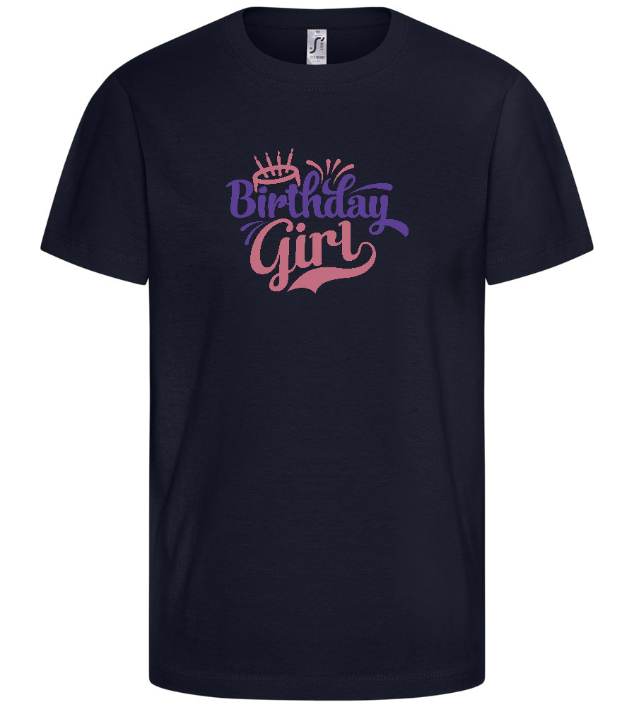 Birthday Girl Cake Design - Comfort kids fitted t-shirt_FRENCH NAVY_front