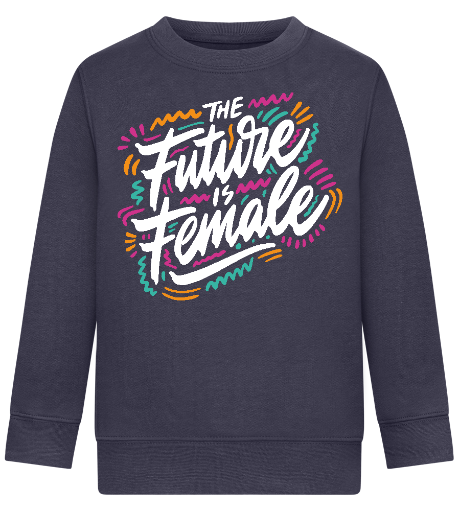 Future Is Female Design - Comfort Kids Sweater_FRENCH NAVY_front