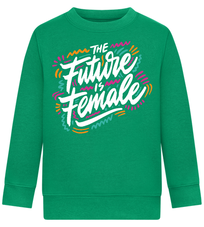 Future Is Female Design - Comfort Kids Sweater_MEADOW GREEN_front