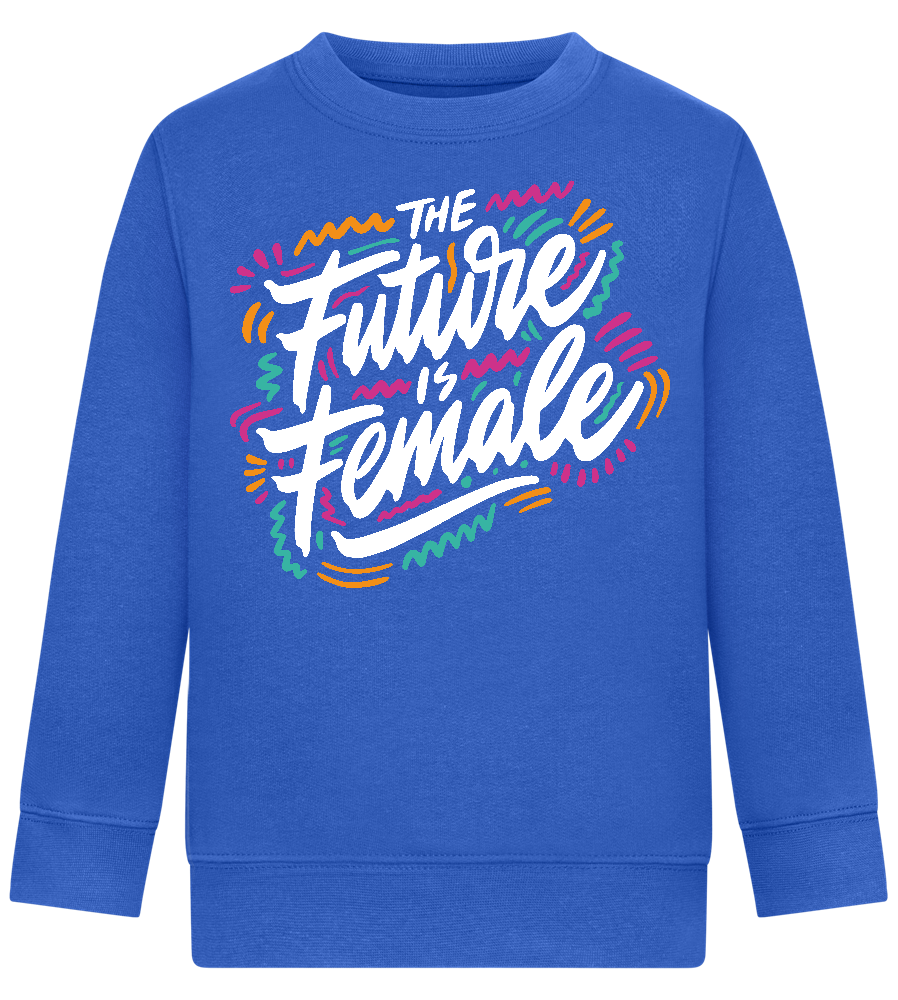 Future Is Female Design - Comfort Kids Sweater_ROYAL_front