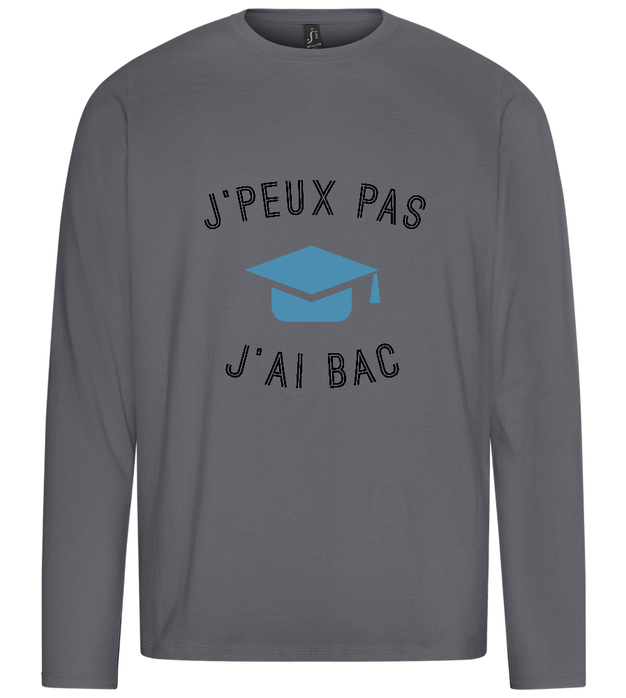 J'peux Pas J'ai Bac Design - Premium men's long sleeve t-shirt_MOUSE GREY_front