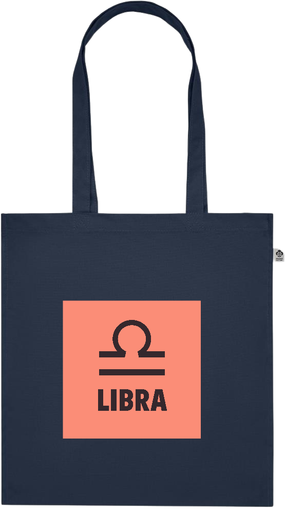 Zodiac Libra Design - Premium colored organic cotton tote bag_FRENCH NAVY_front