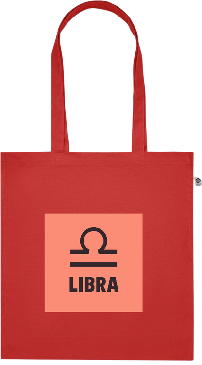 Zodiac Libra Design - Premium colored organic cotton tote bag_RED_front