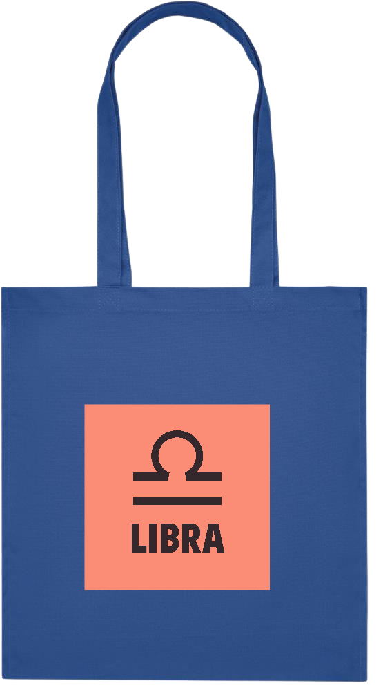 Zodiac Libra Design - Premium colored organic cotton tote bag_ROYAL BLUE_front