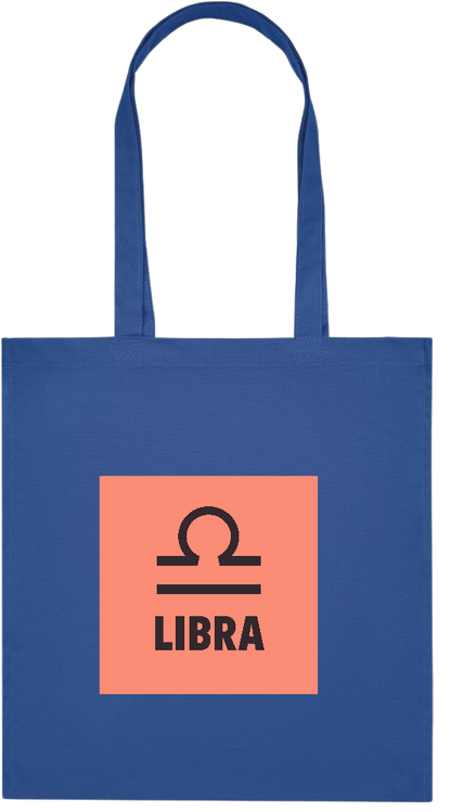 Zodiac Libra Design - Premium colored organic cotton tote bag_ROYAL BLUE_front