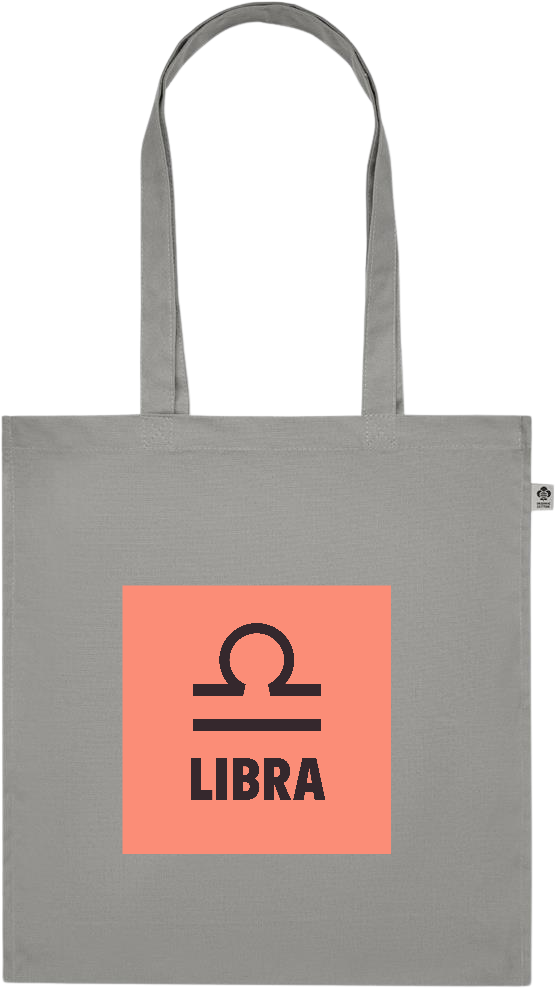 Zodiac Libra Design - Premium colored organic cotton tote bag_STONE GREY_front