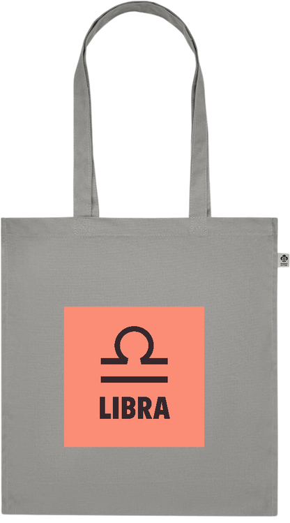 Zodiac Libra Design - Premium colored organic cotton tote bag_STONE GREY_front