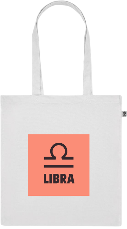 Zodiac Libra Design - Premium colored organic cotton tote bag_WHITE_front