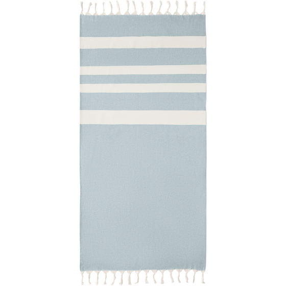 Recycled Cotton Hammam Towel Blanket_BLUE_front