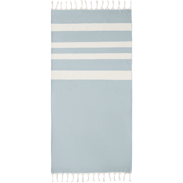 Recycled Cotton Hammam Towel Blanket_BLUE_front