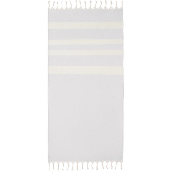 Recycled Cotton Hammam Towel Blanket_GREY_front
