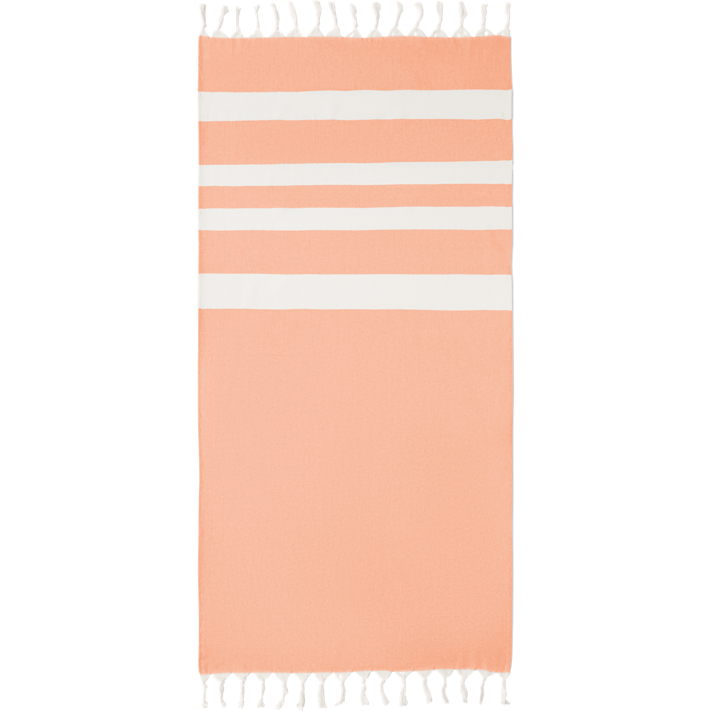 Recycled Cotton Hammam Towel Blanket_ORANGE_front