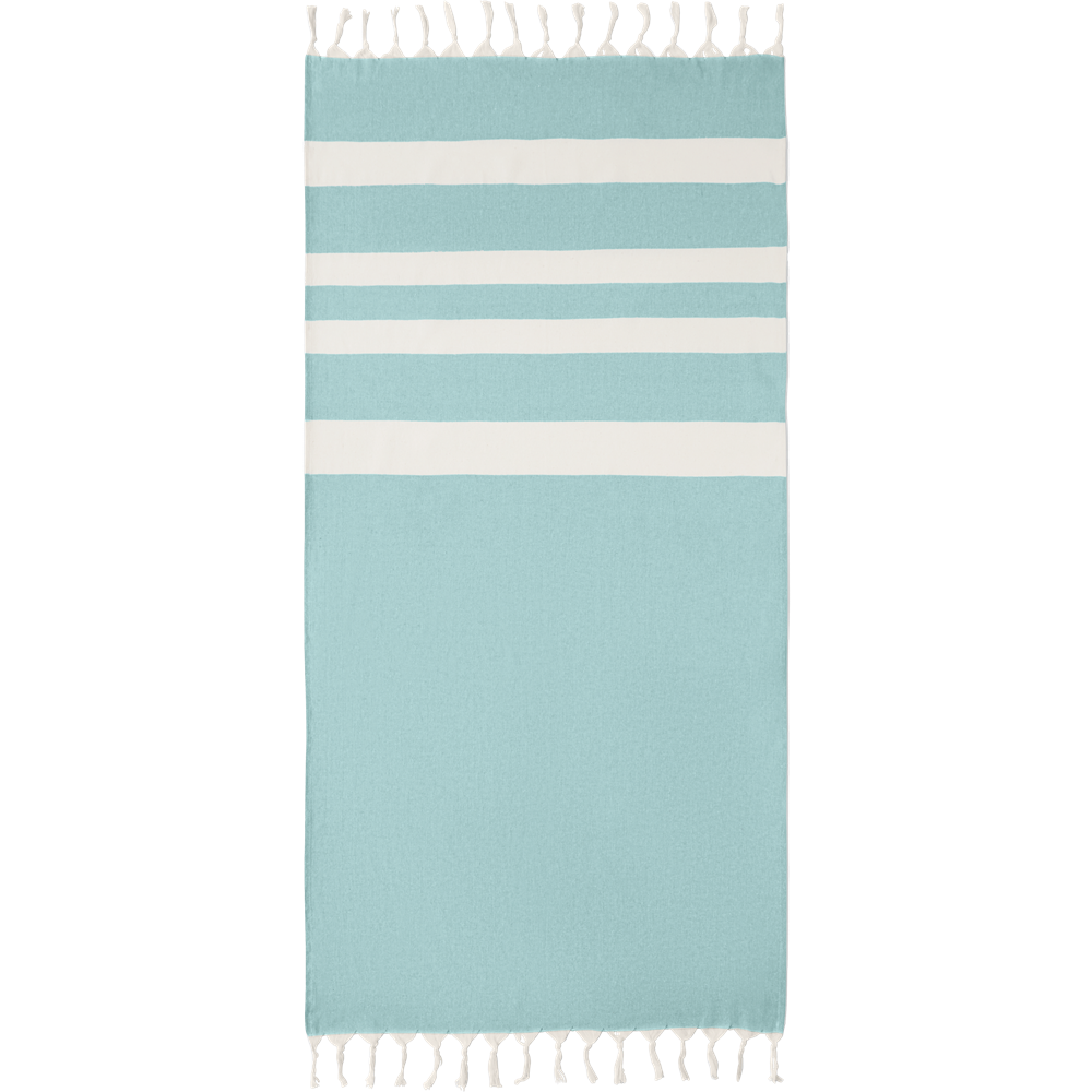Recycled Cotton Hammam Towel Blanket_TURQUOISE_front