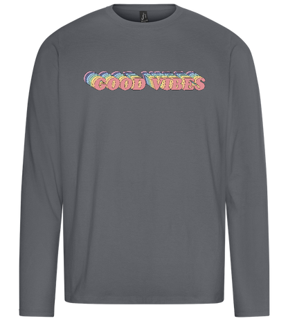 Good Vibes Rainbow Design - Premium men's long sleeve t-shirt_MOUSE GREY_front