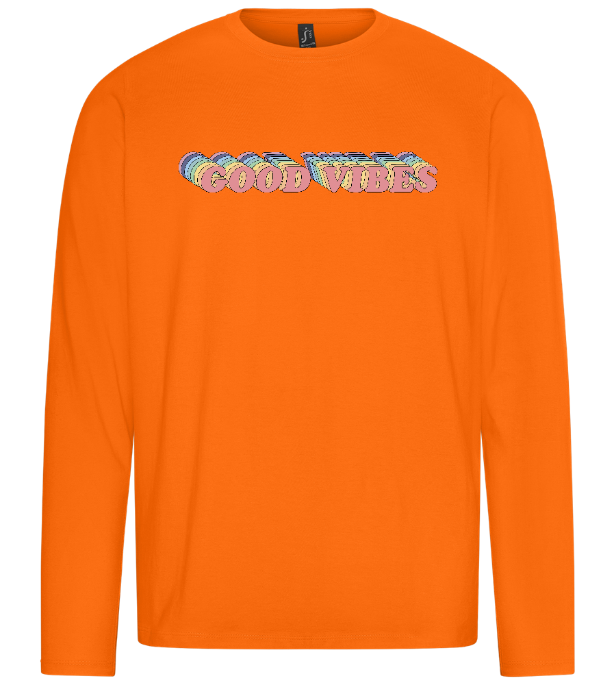 Good Vibes Rainbow Design - Premium men's long sleeve t-shirt_ORANGE_front