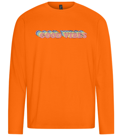 Good Vibes Rainbow Design - Premium men's long sleeve t-shirt_ORANGE_front