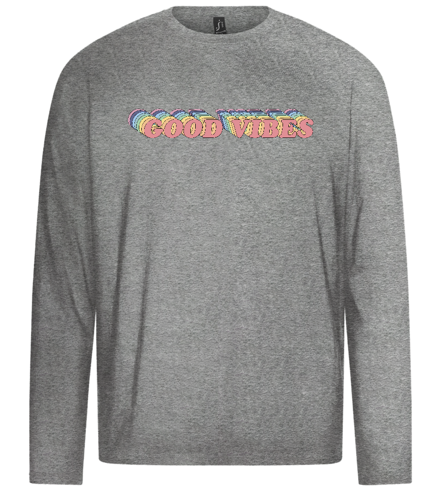 Good Vibes Rainbow Design - Premium men's long sleeve t-shirt_ORION GREY_front