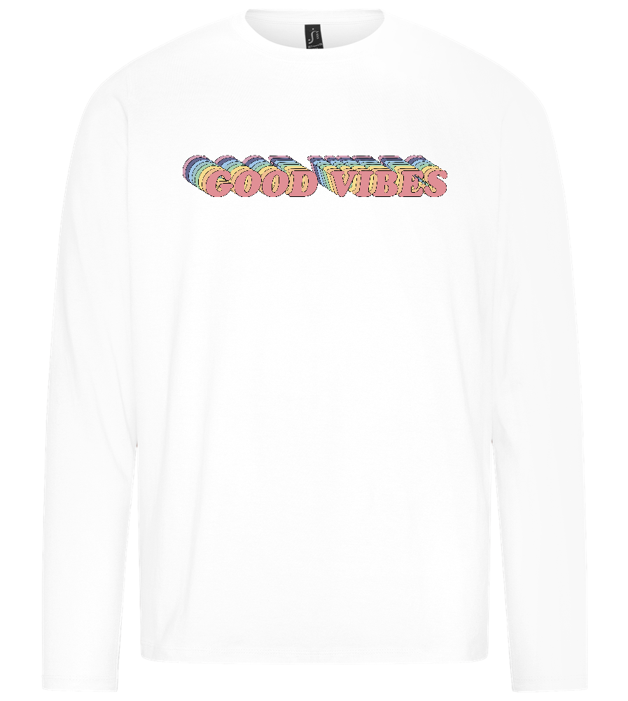 Good Vibes Rainbow Design - Premium men's long sleeve t-shirt_WHITE_front