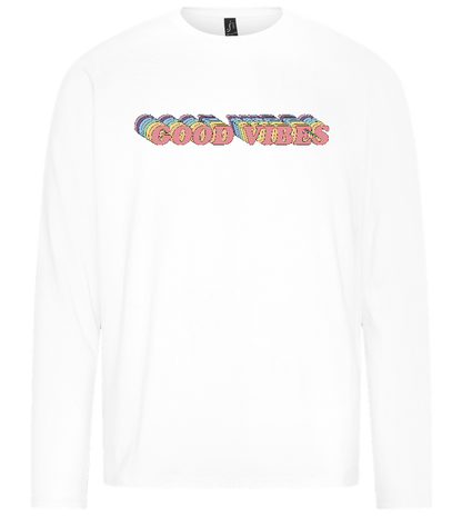 Good Vibes Rainbow Design - Premium men's long sleeve t-shirt_WHITE_front