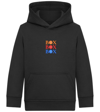 Box Box Box Design - Comfort Kids Hoodie_BLACK_front