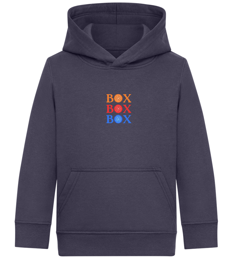 Box Box Box Design - Comfort Kids Hoodie_FRENCH NAVY_front