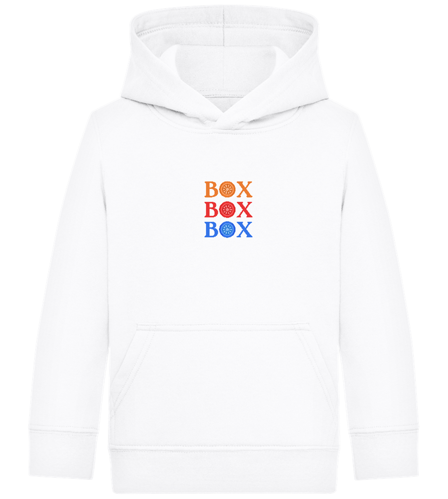 Box Box Box Design - Comfort Kids Hoodie_WHITE_front