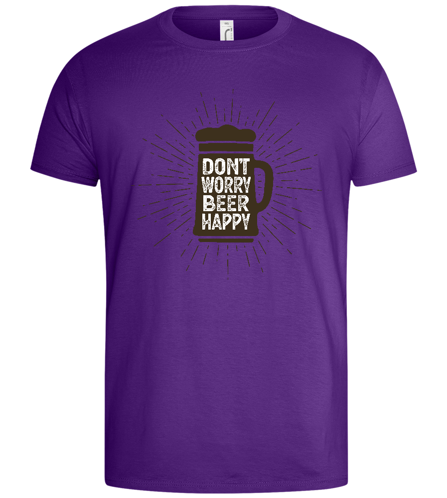 Beer Happy Mug Design - Basic men's t-shirt_DARK PURPLE_front