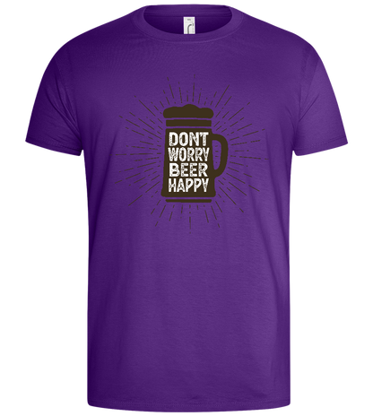 Beer Happy Mug Design - Basic men's t-shirt_DARK PURPLE_front