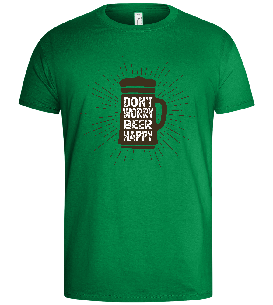 Beer Happy Mug Design - Basic men's t-shirt_MEADOW GREEN_front