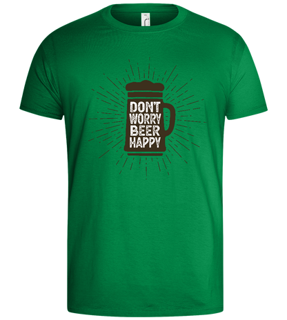 Beer Happy Mug Design - Basic men's t-shirt_MEADOW GREEN_front