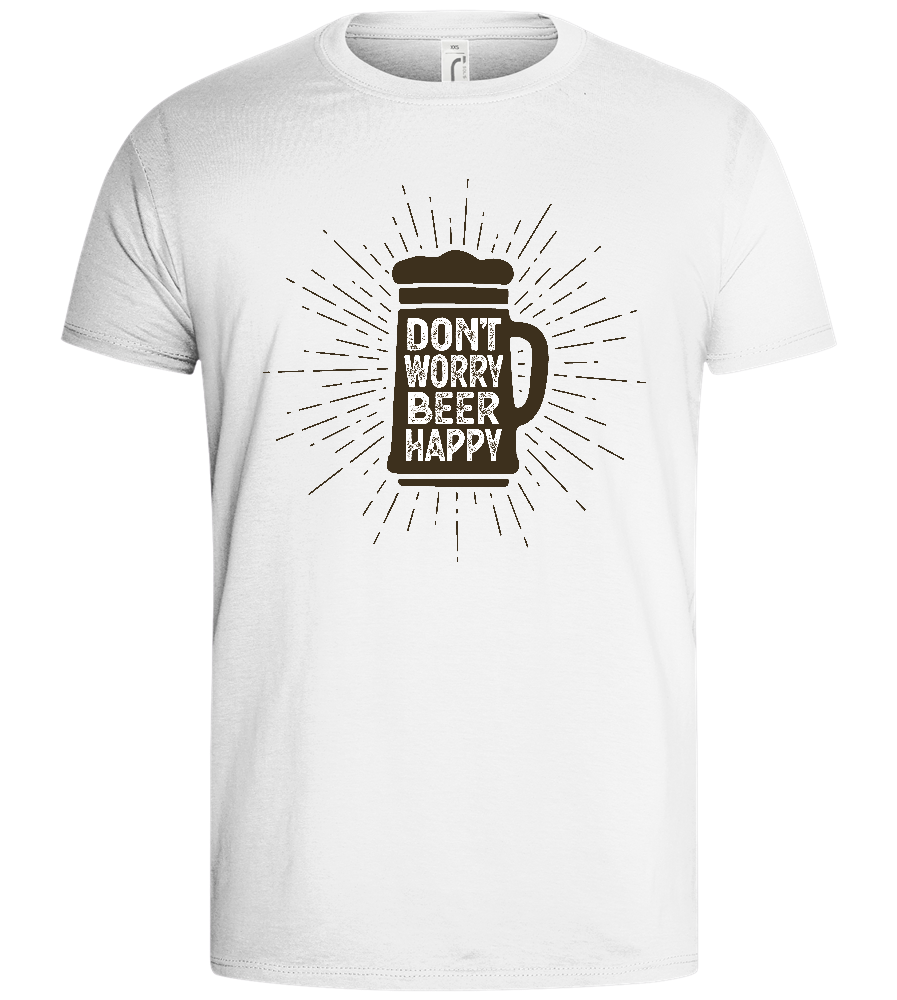 Beer Happy Mug Design - Basic men's t-shirt_WHITE_front