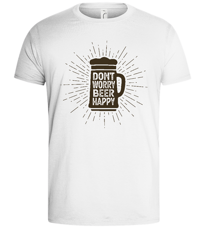 Beer Happy Mug Design - Basic men's t-shirt_WHITE_front