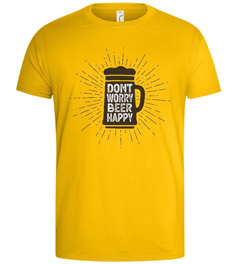 Beer Happy Mug Design - Basic men's t-shirt_YELLOW_front