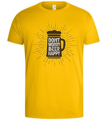 Beer Happy Mug Design - Basic men's t-shirt_YELLOW_front