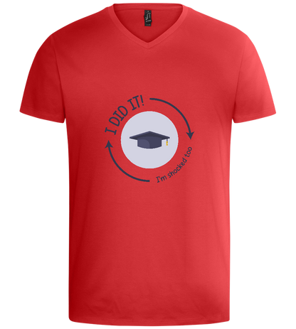 Im Shocked Too Design - Basic men's v-neck t-shirt_RED_front