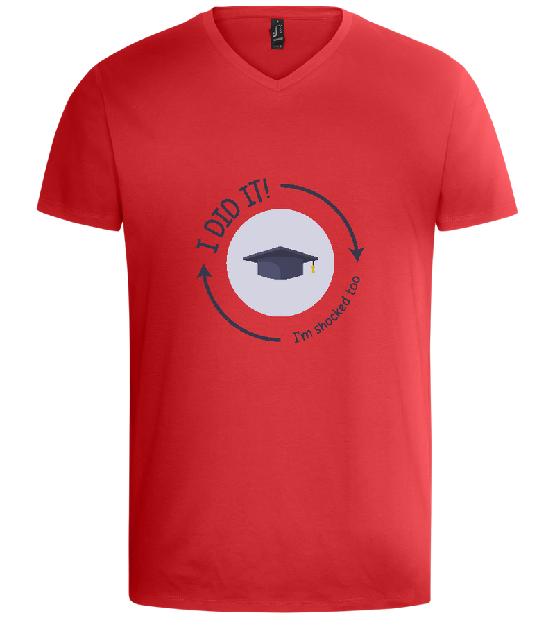 Im Shocked Too Design - Basic men's v-neck t-shirt_RED_front