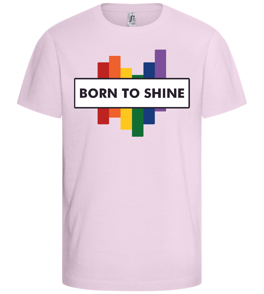 Born To Shine Rainbow Design - Basic kids t-shirt_LIGHT PINK_front