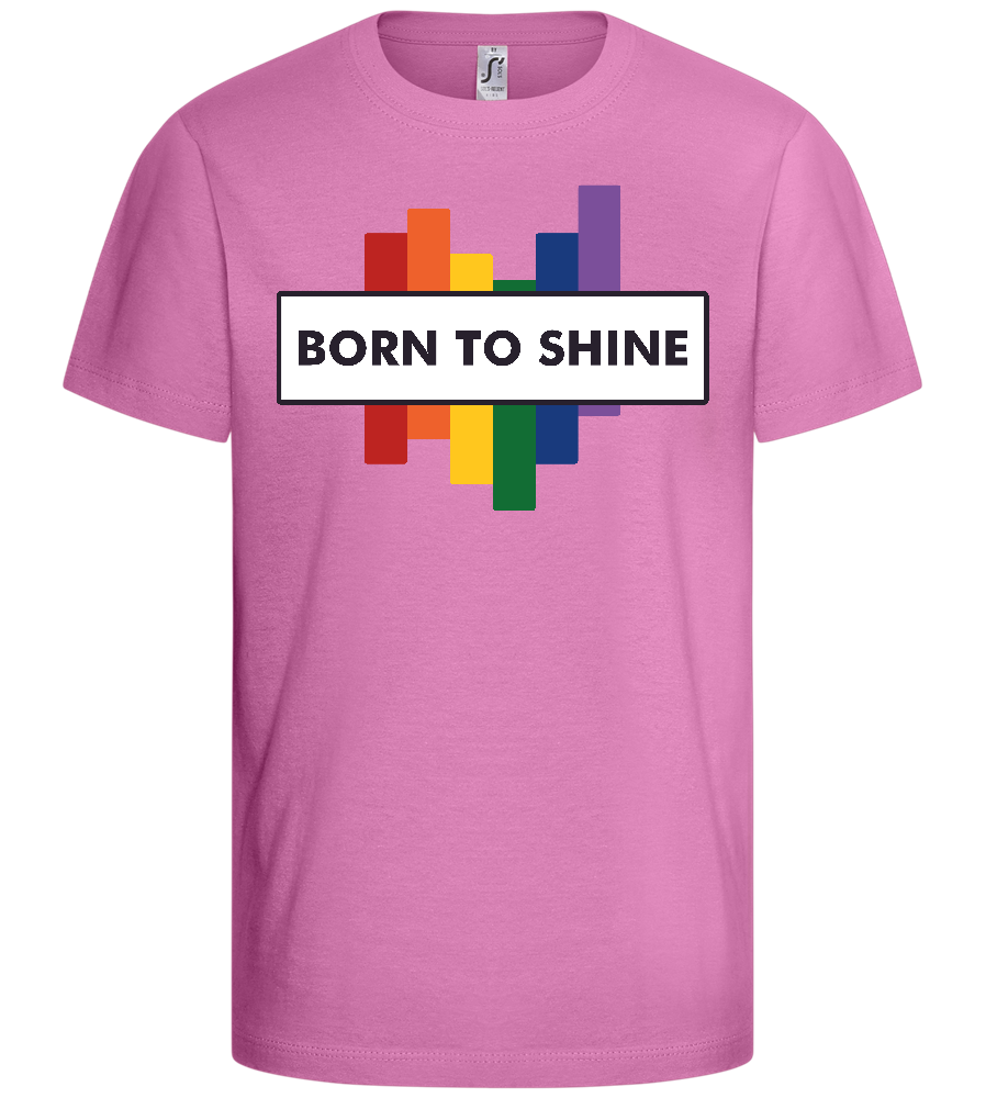 Born To Shine Rainbow Design - Basic kids t-shirt_PINK ORCHID_front