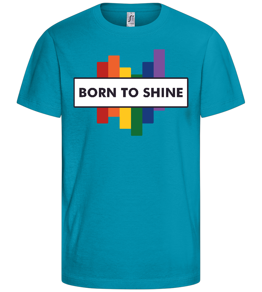 Born To Shine Rainbow Design - Basic kids t-shirt_TURQUOISE_front