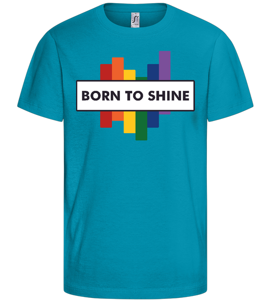 Born To Shine Rainbow Design - Basic kids t-shirt_TURQUOISE_front