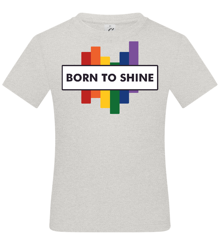 Born To Shine Rainbow Design - Basic kids t-shirt_VIBRANT WHITE_front